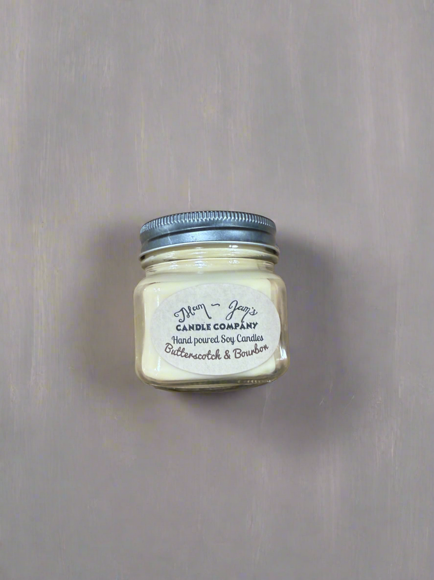 Butterscotch and Bourbon Soy Candle –Warm Boozy Scent | Mam Jam’s