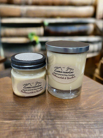Butterscotch and Bourbon Soy Candle –Warm Boozy Scent | Mam Jam’s